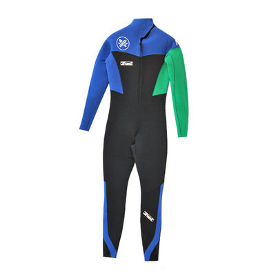 Men’S Full Wetsuit 3/2mm Neoprene Front Chest Zip Color‑Block Surfing Suit With Reinforced Knees Stretch Thermal Wetsuit For Surf Snorkeling SUP
