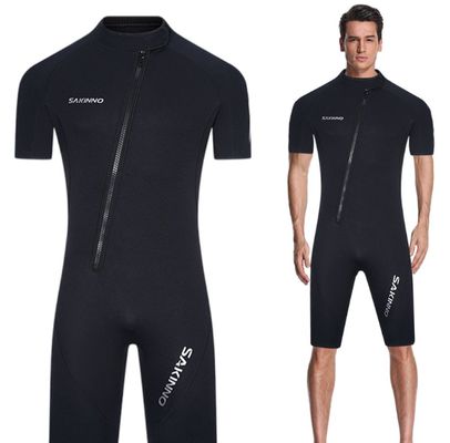 Men’S Shorty Wetsuit Springsuit Front Zip/Back Zip Surf Suit Neoprene One-Piece For Surfing Snorkeling SUP